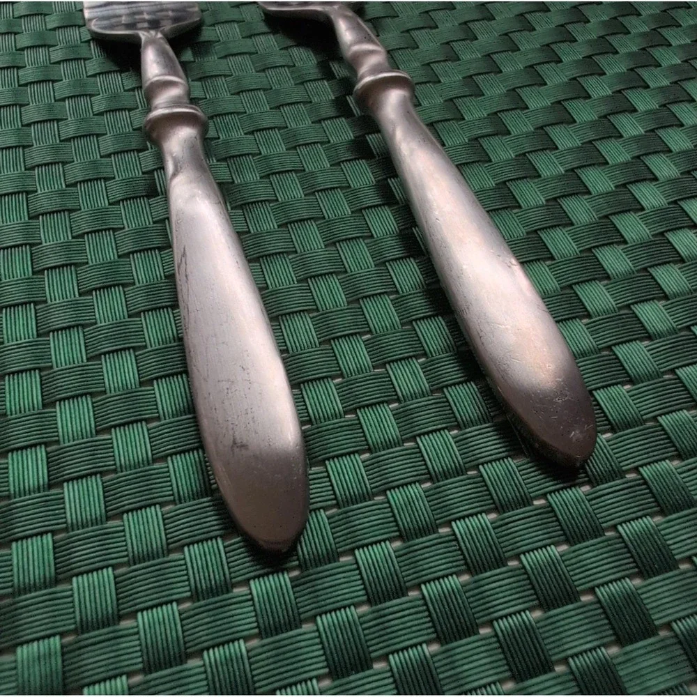 Cambridge TOWNHOUSE Salad Forks Set Lot of 2 SATIN Stainless Bistro Style VTG